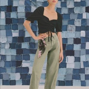 Pilcro Anthropologie Puff Sleeve top